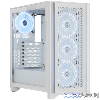 Corsair iCUE CC-9011232 4000D Airflow Tempered QL Edition Mid-Tower Gaming Case  White